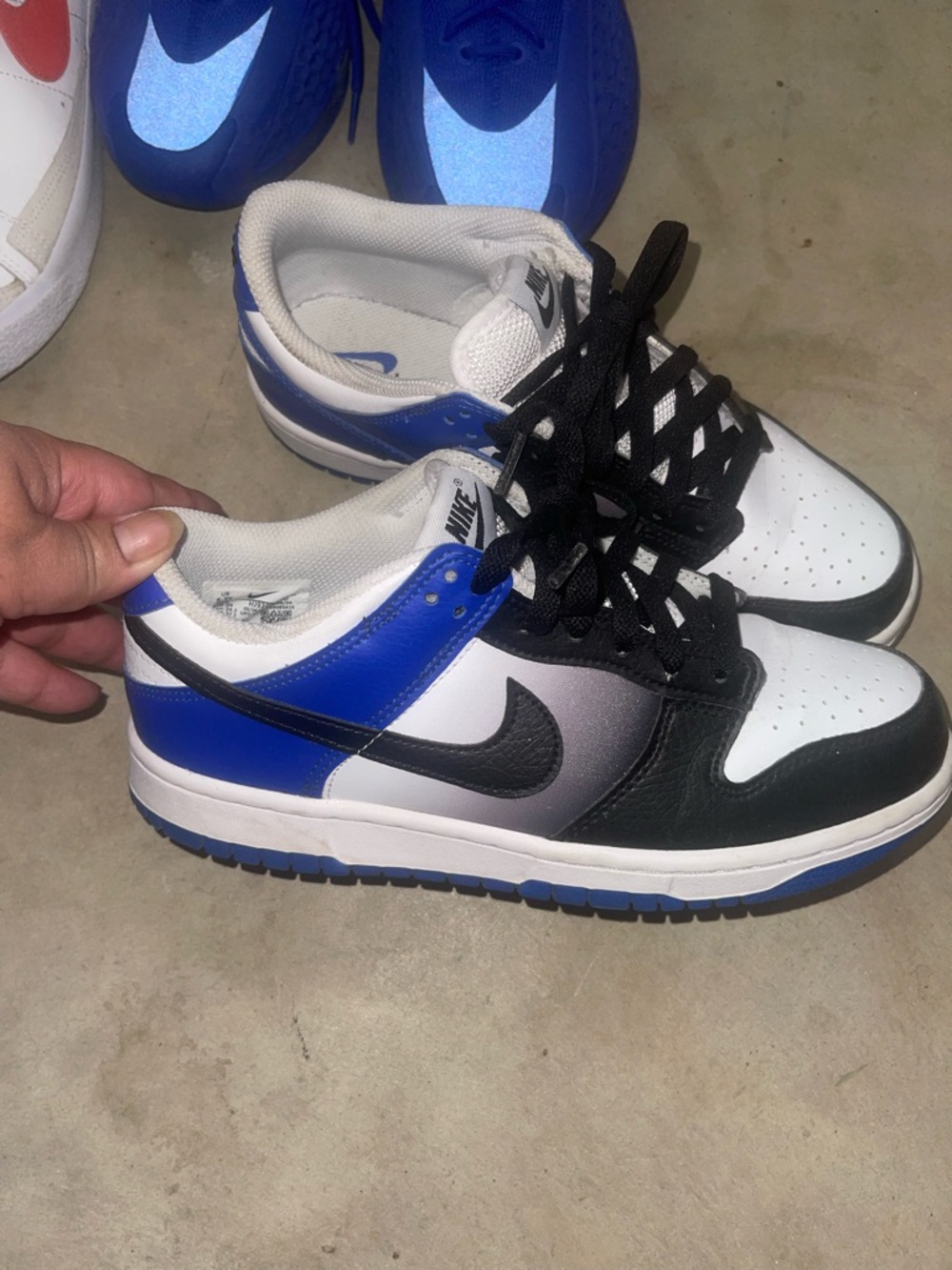 Nike Kids Low-Top Sneakers - White/Black/Royal Blue